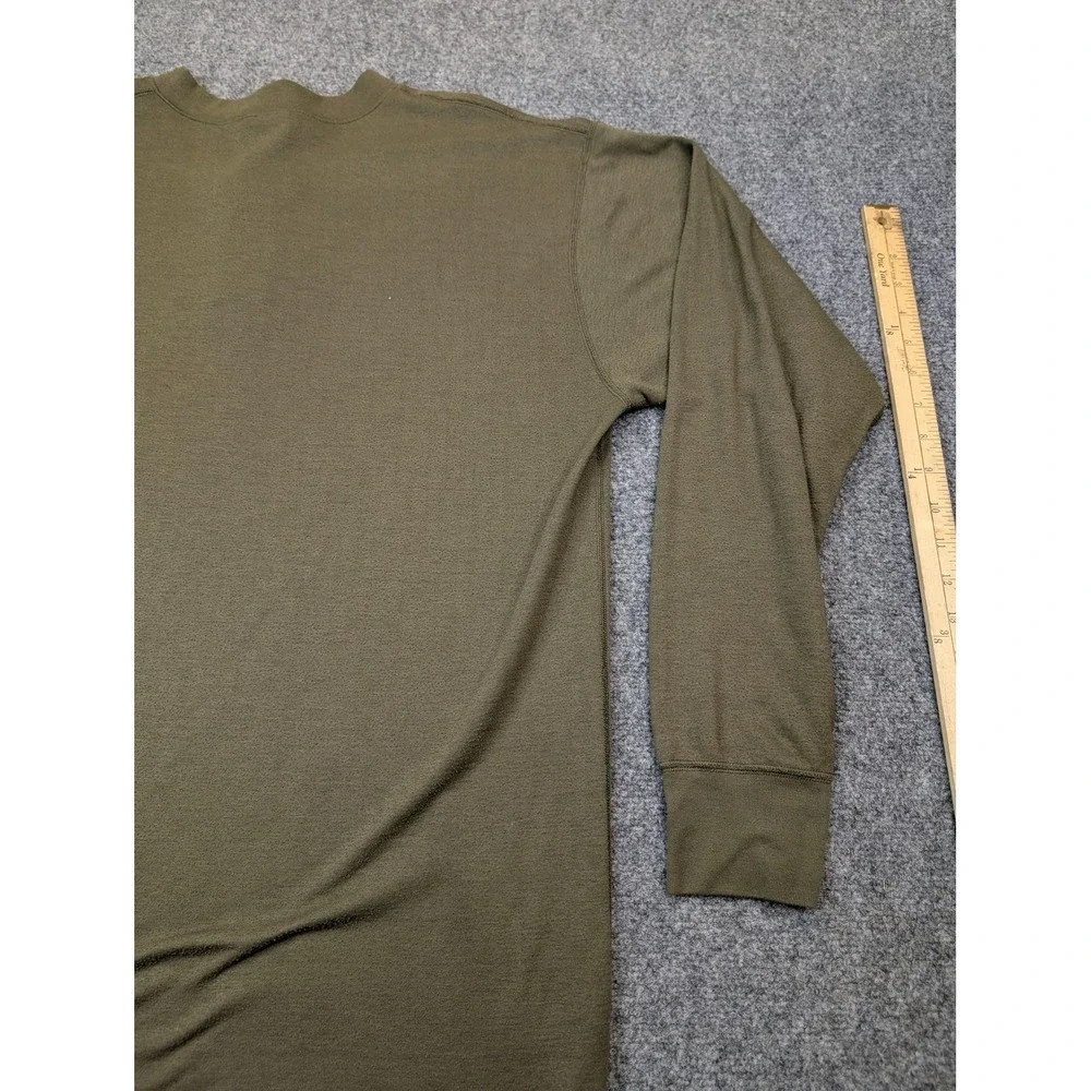 Cabela's Henley Shirt Mens XL Green Long Sleeve Thermal Made‎ USA Casual Outdoor